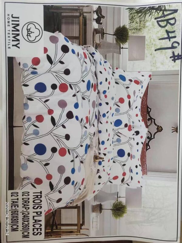 Draps de 3places 4taies 2rideaux – Image 3